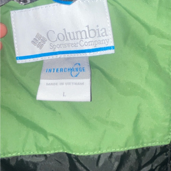 Columbia Interchange 2-in-1 Jacket Detachable Fleece Omni Tech No Hood Green L - Picture 3 of 13